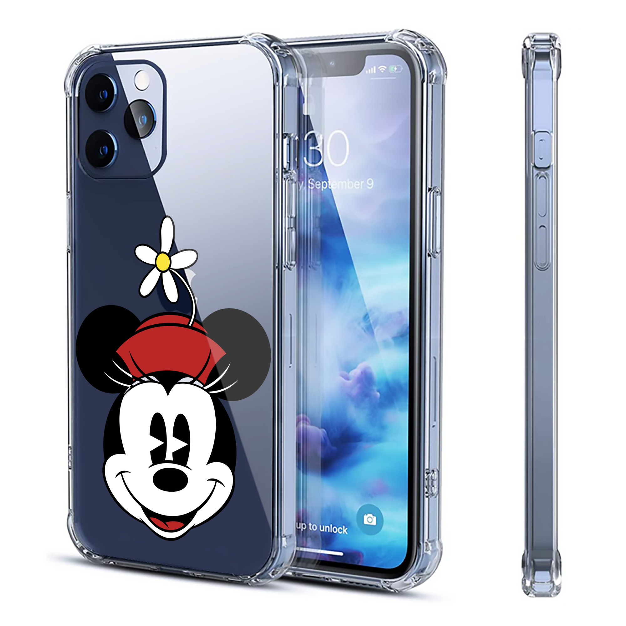 （画像用） ミッキーマウス Mickey Mouse 【iPhone 12シリーズ対応】透明スマホケース（クリアソフトケース）